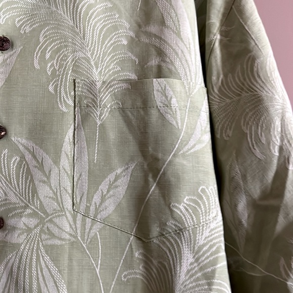 100% silk vacation style shirt leafy - Picture 3 of 6